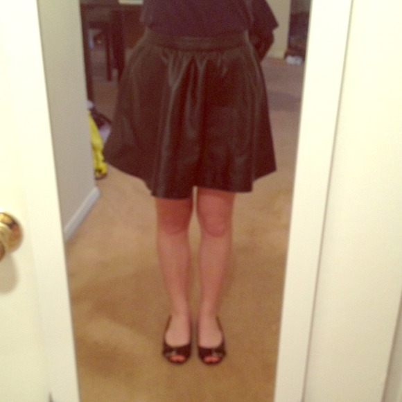 H&M fake leather circle skirt