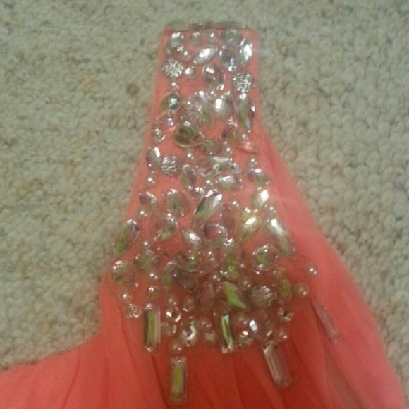 Coral Prom Dress - Picture 3 of 4