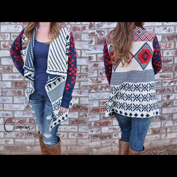 Waterfall hemline cardigan