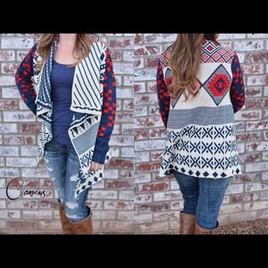 Waterfall hemline cardigan