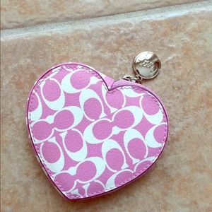 Coach heart shape coin purse