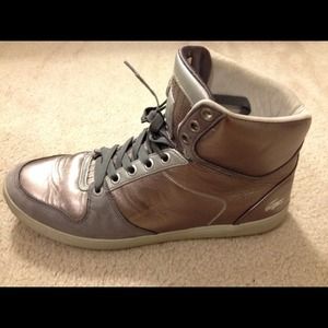 Lacoste Metallic Leather High Top Sneakers