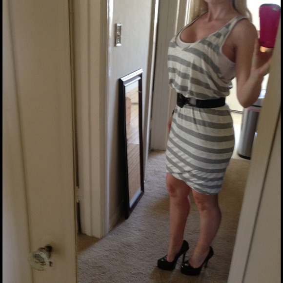 SOLD!!BCBG Striped Racerback Tank Dress Sz Med