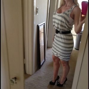 SOLD!!BCBG Striped Racerback Tank Dress Sz Med