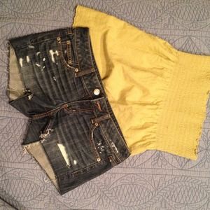 American Eagle Blue Jean Shorties