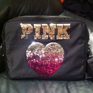 VS Pink Laptop Messenger Bag