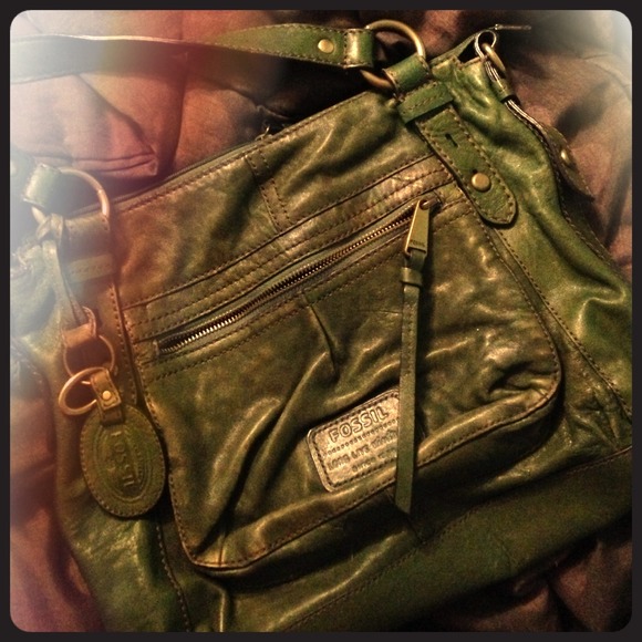 Green Vintage Leather Fossil