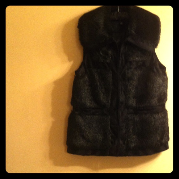 Black Faux Fur Vest