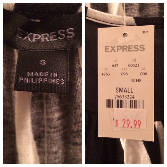 Express Black & White Print Top - Picture 4 of 4