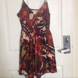 Flowery smock-waisted summer dress