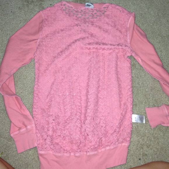 Laced bace sweatshirt coral