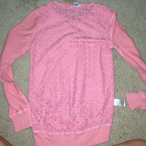 Laced bace sweatshirt coral