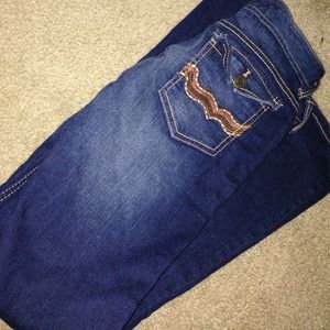 Dark bell bottom jeans