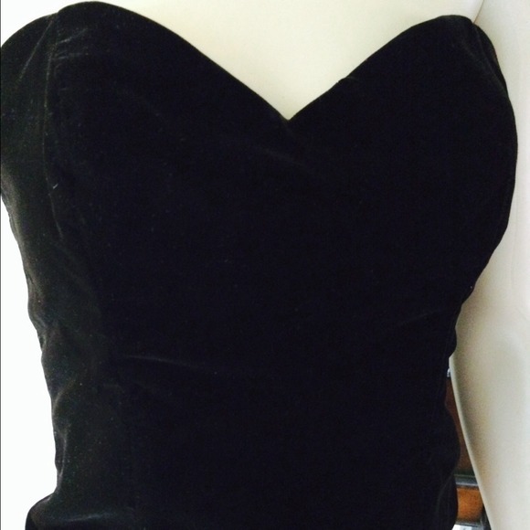 Deep Brown strapless Velvet Bustier