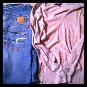 American Eagle jeans and sweater top🍄