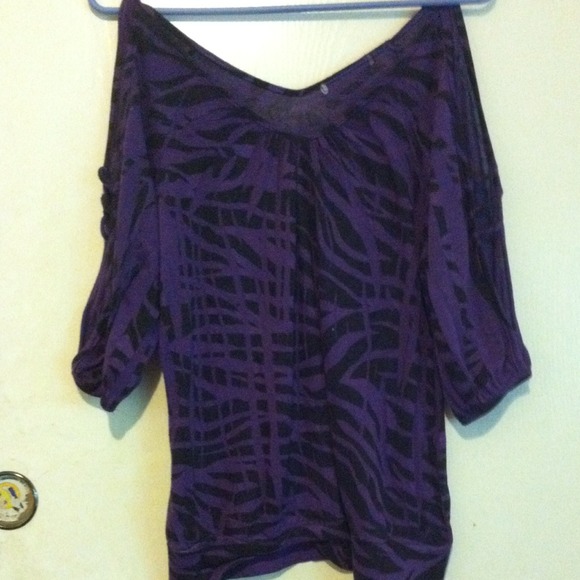 Violet purple zebra print blouse
