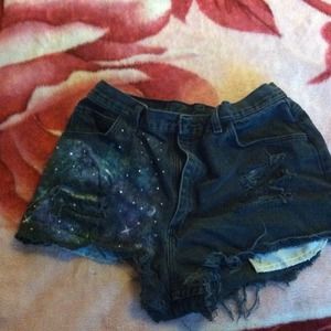 Galaxy DIY high waisted shorts