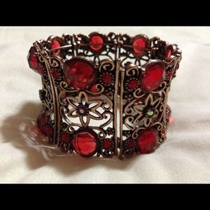 Red floral bracelet