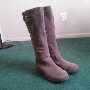 Leather knee high boots