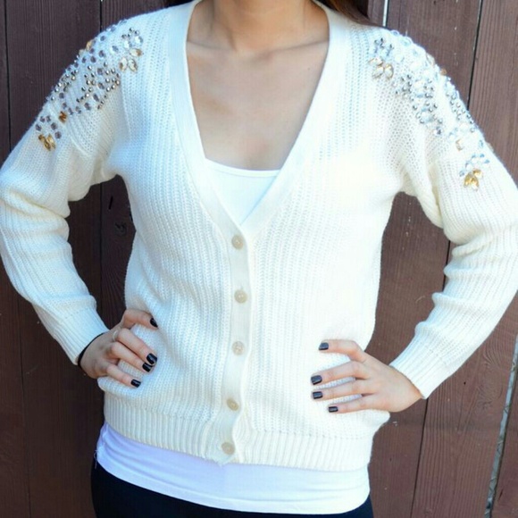 Beaded Acrylic Cardigan