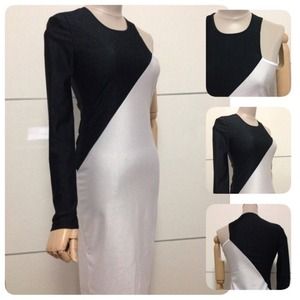 Black & white bodycon dress.