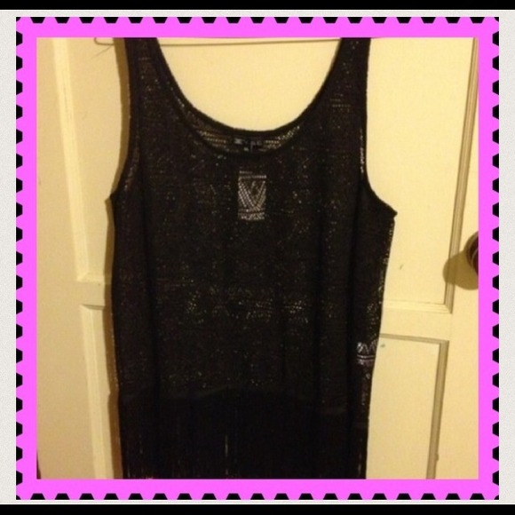 Black fringe top