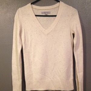 Old navy cream speckled v-neck sweater.