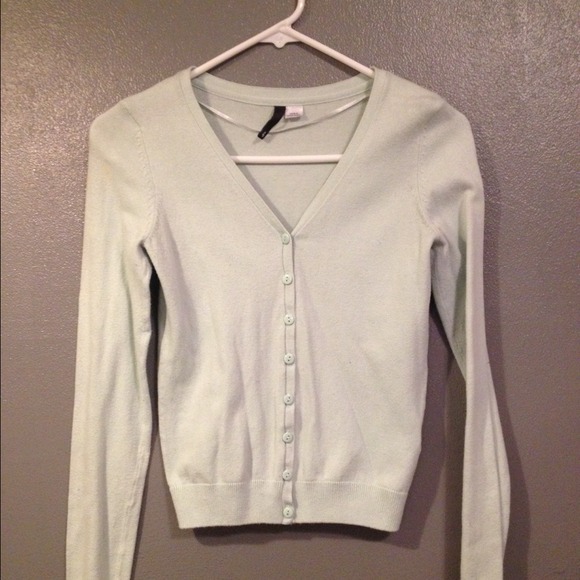 H&M mint green cardigan.