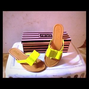 Neon yellow sandles