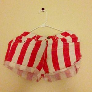 Red and white stripe shorts