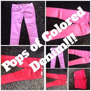 Pops of colored denim! 💜💚💛💕