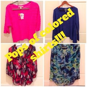 Pops of colored shirts! 💜💚💛💕