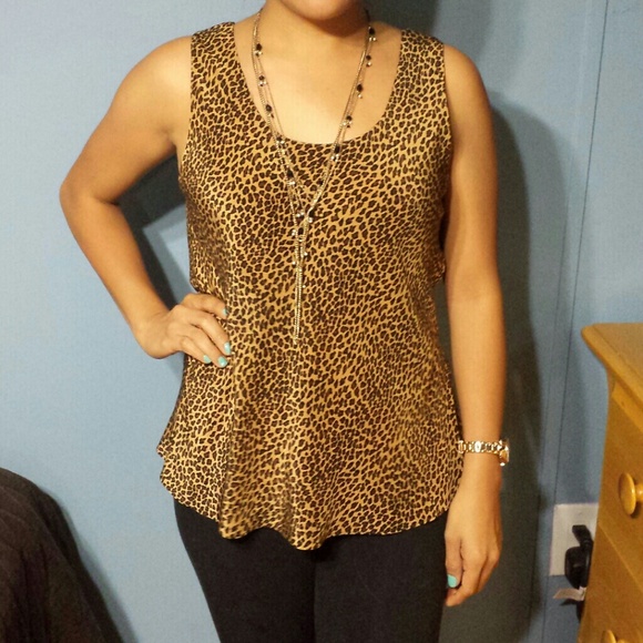 Leopard Silk Tank Top