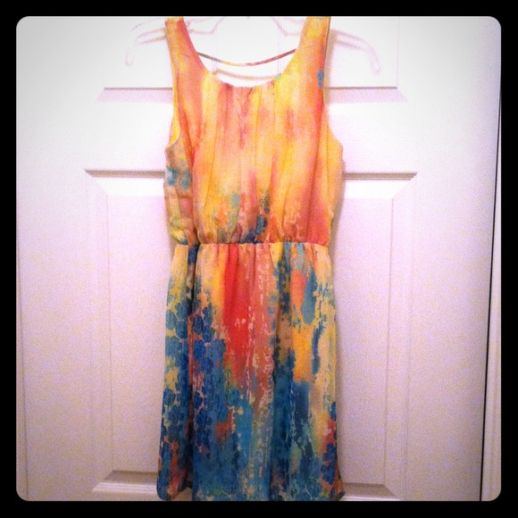 ***SOLD***Pastel Printed Tie dye Dress Size S