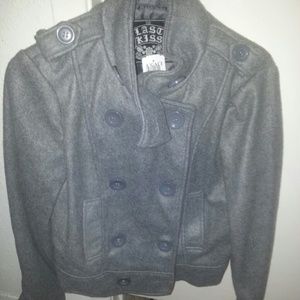 Grey cotton pea coat