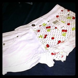 NEW hot topic skull cherry shorts