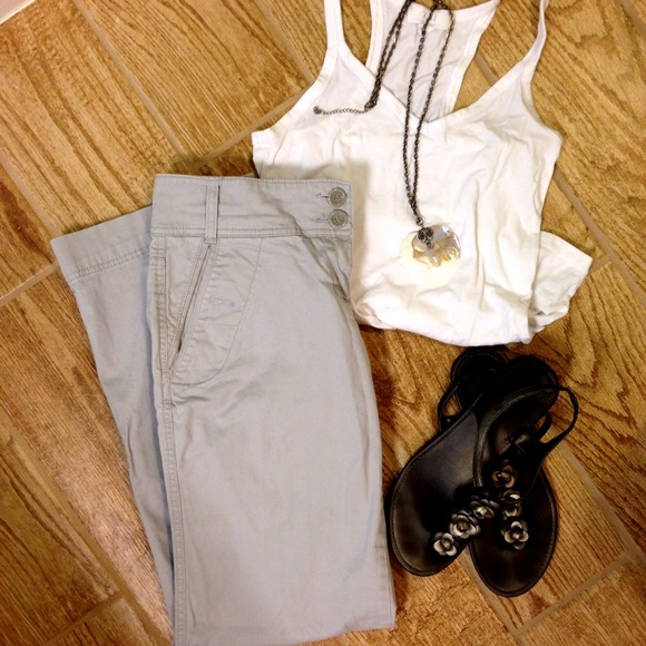 Grey relaxed pants.