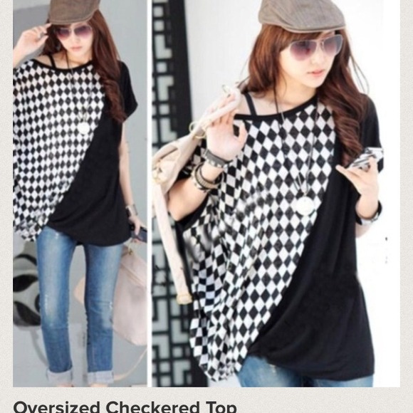 Oversized checkered shirt