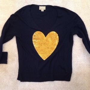 Wildfox white label sequin heart sweater