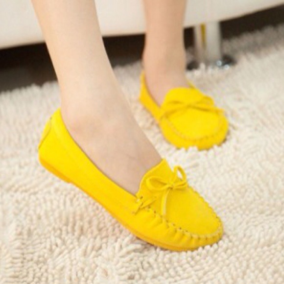 Shoes - New comfy sweet bowknot yellow flats