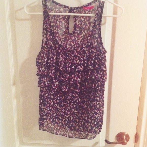 Sheer Floral Sleeveless Top