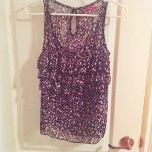 Sheer Floral Sleeveless Top