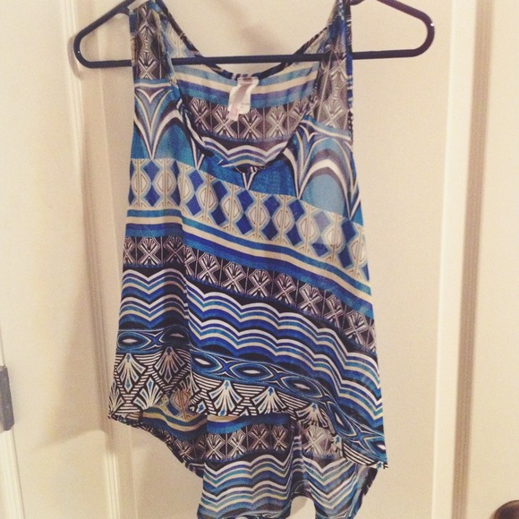 Sheer Blue Aztec Hi Low Top