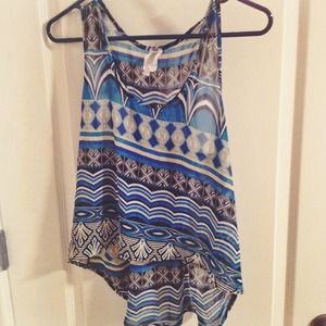 Sheer Blue Aztec Hi Low Top