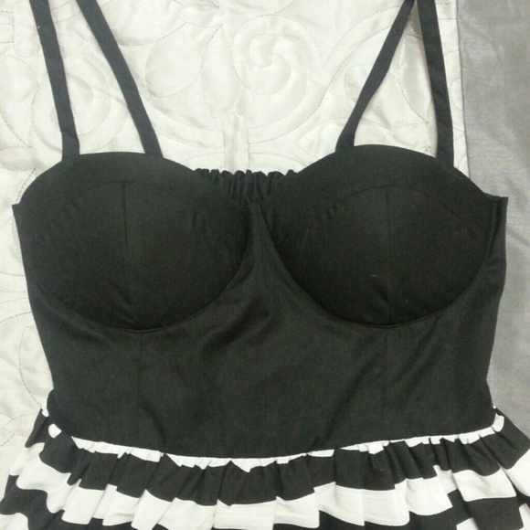 Black stripe bustier dress - Picture 2 of 4
