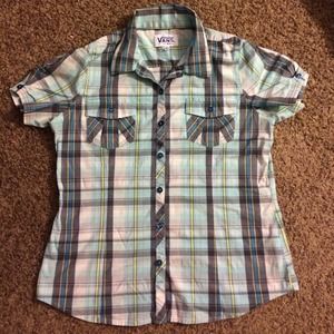Vans plaid button up shirt