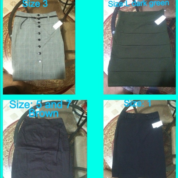 3 new skirt long knee + 1 free + pink guess shirt