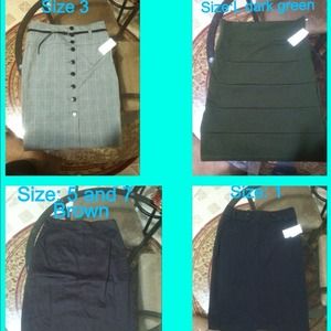 3 new skirt long knee + 1 free + pink guess shirt