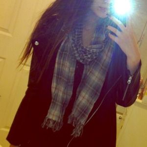 navy plaid scarf