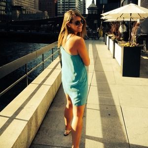 Blue one shoulder dress